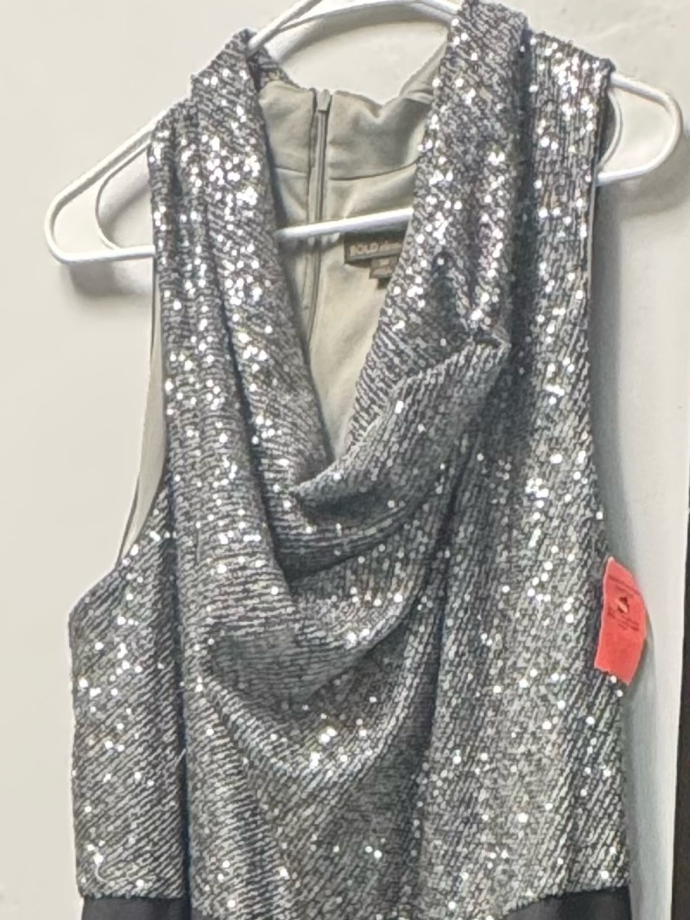 BOLD elements Silver Sequin Wide Leg Jumpsuit
